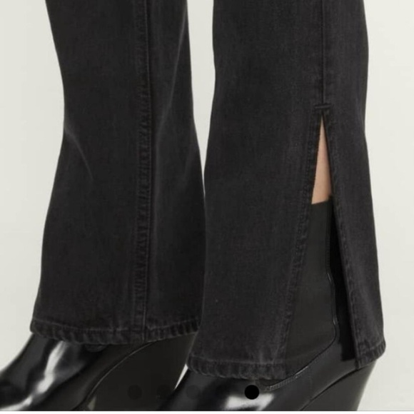 GRLFRND Hailey Low Rise Jeans In Sunset Strip Wash Slim Bootcut Hem Slits SZ 28 - Picture 4 of 16